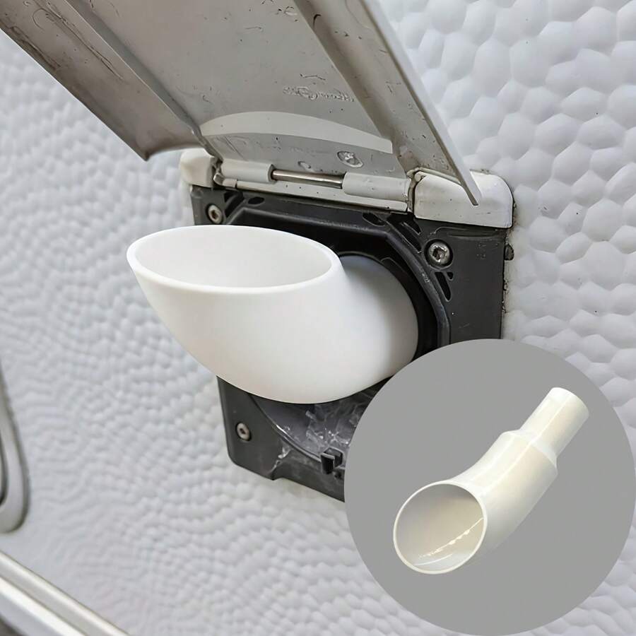 Adaptador portátil de alta resistencia con conector de manguera flexible, adecuado para el llenado de agua de autocaravana, remolque, barco y caravana (para tanque de agua exterior, autocaravana) - Blanco - Ver 1