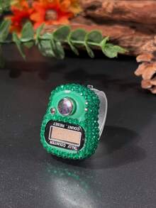 Customized Rhinestone Electronic Ring Counter, Elastic Finger Ring Portable Counter, Convenient Electronic Rosary Beads, Decorative And Practical Tool For Praying Count, Customer Flow Count, Sports Count, Fishing-Golf Count, Holiday Gifts - Multicolor - View 7