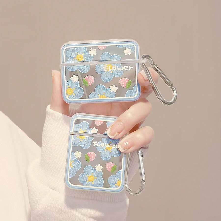 Oil Painting Flower Protective Case Compatible With Apple Wireless Charging Case, Scratch-Resistant And Shockproof - Clear - View 1