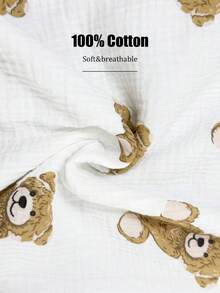 0.5 TOG Soft & Breathable Baby Sleeping Bag | Spring/Summer 100% Cotton Muslin Sleeveless Baby Sleeping Bag, Cute Bear Pattern, Suitable For 0-18 Months - Bear - View 6