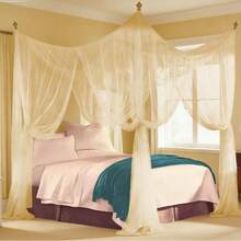 Bed Canopy, Canopy Bed Curtains Bed Drapes For Full Queen King Size Bed Mosquito Net Bed Canopy Curtains For Patio Indoor Outdoor Room Decor Screen Netting Canopy Curtains - 黃色 - 查看 8