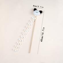 1pc Cute Plush Cat Teaser Wand, Pet Cat Toy For Home Play And Companionship - Multicolor - View 5