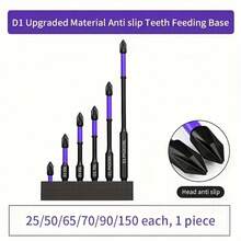 6pcs Industrial PH2 Magnetic Screwdriver Bit Set, 2024 New Upgraded High Hardness And Strong Magnetic D1 Steel Anti-Slip Impact Driver Bit Set, 1/4" Hex Shank, Strong Magnetic, Length 25-150mm - 6pcs/set - View 6