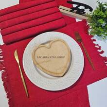 American Chic Placemat Set, 7 Pieces Including 1 Runner And 6 Placemats, Beautifully Woven For A Table Setting. - Red - View 3