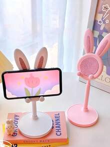 1pc Creative Cartoon Phone Stand, Cute Cartoon Rabbit, Bear, Duck Design, Universal Desktop Tablet Phone Holder, Adjustable Telescopic Height Slouchy Bracket, Suitable For Kids And Girlfriend, Great Choice For Women's Birthday And Valentine's Day Gift, Suitable For Desktop Placement - A - View 8