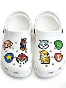 Paw Patrol 12个/20个汪汪队立大功系列卡通鞋饰，包含毛毛、阿奇、路马、天天、珠珠、追踪犬、灰灰、天天、霸王龙、野猫和自由女神像等角色，采用柔软的PVC橡胶制成。 - 彩色 - 查看 3