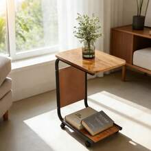 Decorative Sofa Side Table / 2 Styles Available Multifunctional Side Table / Movable Tea Table With Wheels / Living Room Sofa Side Table Bedroom Nightstand (Random Color) - Multicolor - View 5