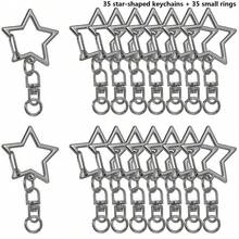Bộ 30/50/70/90 chiếc móc khóa hình ngôi sao, 4 màu móc khóa ngôi sao, khóa càng cua bằng hợp kim, có móc xoay và vòng lò xo, thích hợp cho các dự án thủ công DIY, làm móc khóa. - Móc khóa hình ngôi sao - Xem 16