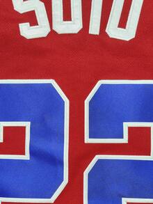 KTYSDE 男士棒球衫 #22 经典红色多米尼加字母刺绣运动夹克，宽松短袖纽扣运动服，适合街头嘻哈、棒球、高尔夫训练，春季款 - 紅色 - 查看 6