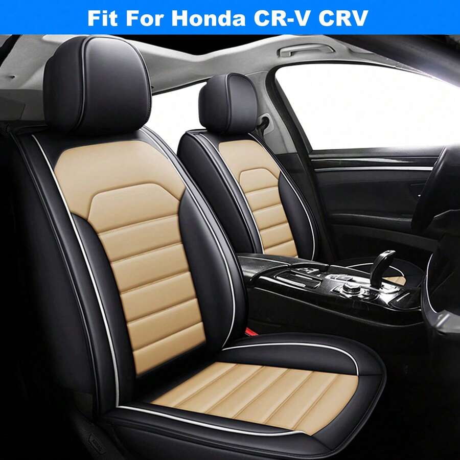 5 Seats Car Seat Covers Fit For Hondas CRV CR-V Full Set Premium Faux Leather Front Rear Back Seats Pu Leather Seat Protectors - 5 seats covers - 查看 1