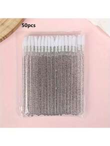 Bộ dụng cụ nối mi 200 món, cọ siêu nhỏ dùng một lần, kẹp chỉ kẻ lông mày, cọ môi, cọ chuốt mascara (Bộ cọ nối mi và môi) - màu đen - Xem 13