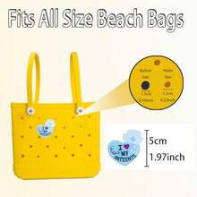 Nurse Themed Inserts For Beach Bags And Bogg Bags Decorative Accessories In Pastel Colors Soft Fabric With Detailed Embroidery - Hình trái tim Kiểu 2 - Xem 4