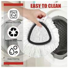 Mop Head Replacement, 3 Pack Spin Mop Refill Replace Head Compatible O Cedar Easywring 1-Tank System, Great Cleaning Power, Microfiber, Helper Housework, Machine Washable Easy-To-Replace, White - A - Xem 2