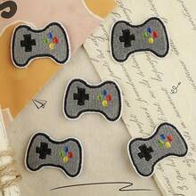 5 piezas de parches bordados con diseño de videojuegos multicolor, estilo de dibujos animados lindos, para planchar o coser en ropa, bolsos, zapatos, sombreros, decoración del hogar - multicolor - Ver 3