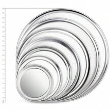New Star Foodservice 50899 Pizza Pan/Tray, Wide Rim, Aluminum, 14 Inch, Pack Of 6 - Silver - View 4