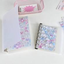 1本A6/A7可移除浮雕水晶3D泡泡贴纸相册，贴纸书，内页可撕，兼容3D贴纸，PP材质内页，透明内页替换装，K-Pop照片卡收纳，DIY贴纸笔记本，计划本，剪贴簿，学校及办公用品 - 彩色 - 查看 2