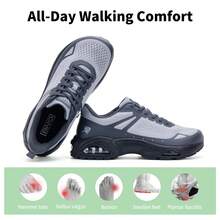 AOV  Wide Toe Box Shoes For Men Running Tennis Shoes Walking Athletic Sneaker For Gym Jogging Outdoor Size 8-13 - Greyblack - View 3