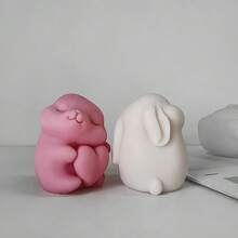 Hugging Rabbit Candle Mold DIY Handmade Soap Silicone Mold - White - View 4