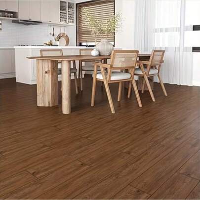 Pegatinas de suelo de vinilo con diseño de veta de madera autoadhesivas e impermeables, adecuadas para el hogar, dormitorio, sala de estar, cocina, oficina - Diseño de veta de madera adhesivo y fácil de instalar, renovación de suelos sin necesidad de pegamento