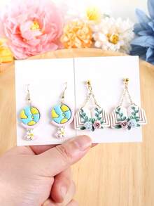 Childlike Style Polymer Clay Cutters, Cute Cartoon Shape Clay Cutter Molds For DIY Earring Jewelry Making, DIY Soft Pottery Pendant Earrings Tools, No Battery Needed - Clay Cutters - View 5