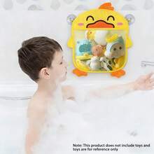 Organizador de Brinquedos de Banho Infantil em Formato de Pato Amarelo com Ventosa e Bolsa de Armazenamento em Tela - Fibra de Poliéster, Bolsa Organizadora para Brinquedos Aquáticos, Rede de Armazenamento para Pendurar no Banheiro - Presente Perfeito para Aniversário/Natal/Halloween/Páscoa/Ano Novo/Feriados/Dia das Crianças - Multicolorido - Ver 6