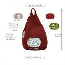 2 fundas de puf en miniatura para muñeca sin relleno  suave microfibra microgamuza antideslizante mini puf silla soporte para teléfono celular blanco chocolate - 2 piezas de color rojo burdeos - Ver 2