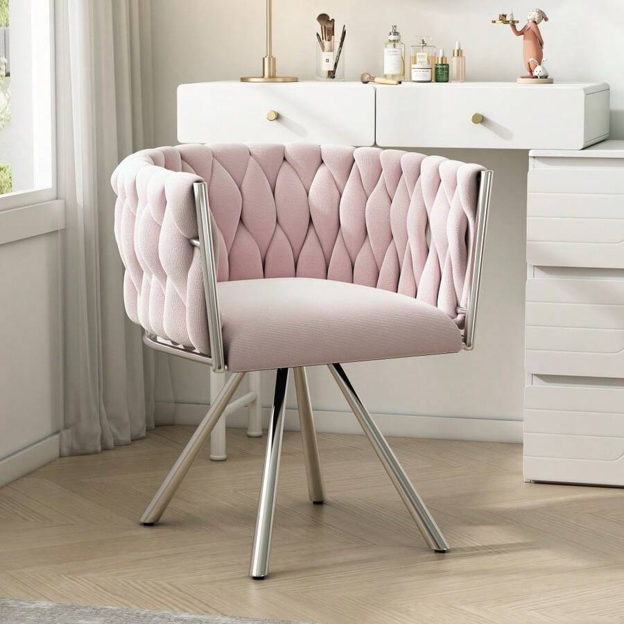 Vanity Stools - Pink + Velvet - View 1