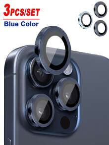 ZYONS 3片/套蓝色金属环摄像头镜头保护膜，完美贴合，圆形后置摄像头镜头保护膜，兼容 17 Pro Max/17 Air/16 Pro Max/16 Pro/16 Plus/16/16E/15/14/13 Mini/12/11 - 藍色 - 查看 9