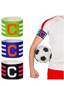 2/1pc Multi-Color Captain C Armband For Football, Basketball, Team Division, Unisex, Adjustable Player Band For All Ages, Nylon Material, High Elasticity, Non-Tight, Accurate Captain Position, Suitable For Various Training And Matches, Your Best Football Sports Partner - C - View 1
