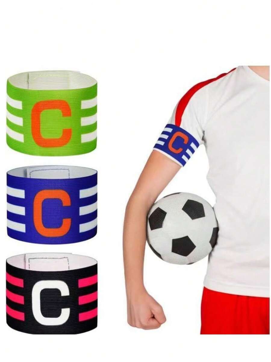 2/1pc Multi-Color Captain C Armband For Football, Basketball, Team Division, Unisex, Adjustable Player Band For All Ages, Nylon Material, High Elasticity, Non-Tight, Accurate Captain Position, Suitable For Various Training And Matches, Your Best Football Sports Partner - C - View 1
