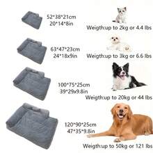 BOFNL Gray Luxury Plush Dog Bed Cat Bed - Calming Pet Sofa With Raised Bolster, Soft Washable Cushion, Non-Slip Bottom, Suitable For Small/Medium/Large Dogs & Cats Up To 45kg / 99lbs, Multiple Sizes - Xám - Xem 3