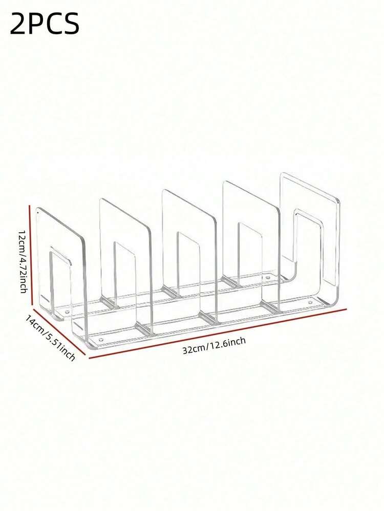 1个/2个/3个/4个装透明收纳袋，适用于卧室、浴室、办公室的衣柜隔板、实用书架隔板、L型收纳架、节省空间的整理架、汽车收纳架、储物盒、抽屉收纳架。4格透明收纳袋仅适用于小型手提包。 - 無色 - 查看 13