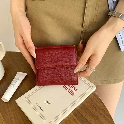 2-Fold Slim Wallet Ultra-Thin Banknote Clip Short Folding Wallet & Coin Purse All-In-One For Women Wallet Mini Wallet Purse Wallet Small Wallet Cute Wallet