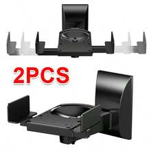 2x Black Wall Mount Universal Stereo Small Speaker Brackets SINGLE Swivel & Tilt - Black - View 5