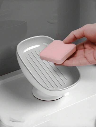 1 Set Multi-Color Wall-Mounted Soap Dish Holder, Bathroom Soap Storage Rack, No Drilling Required, Suitable For Kitchen Sink And Bathroom Accessories