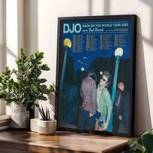 1pc DJO "Back On You" 2025 World Tour Concert Poster Canvas Wall Art, Includes Tour Dates And Retro Design! Canvas Material | Waterproof | Ready To Hang, Suitable For Home, Room, Bedroom, Living Room, Bathroom And Wall Decor. Frame Optional. - Multicolor - View 2