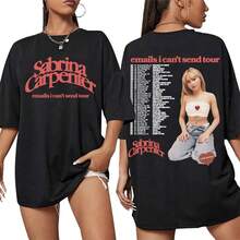 S.Abrina C.Arpenter Emails I Can't Send Tour Graphic T Shirt Men Women Clothing Fashion Aesthetic T-Sh - 黑色 - 查看 1