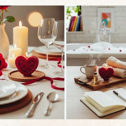 Sculptural Heart Aromatherapy Candle - Artisan Soy Wax, Romantic Valentine's & Wedding Favor, Decorative Keepsake Gift