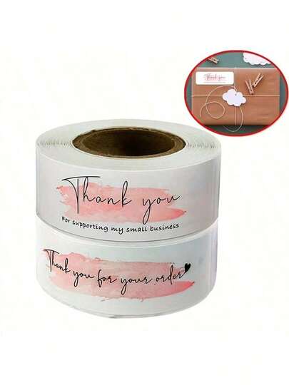 120pcs/Roll DIY Stickers, Handmade Thank You Sticker Labels