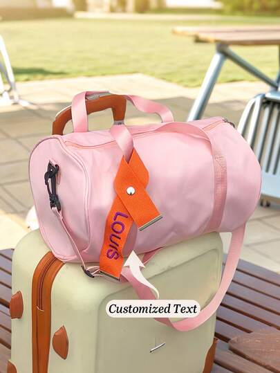 Customized Embroidered Name Luggage Tag, Colorful Woven Strap, Personalized Anti-Lost Label/Strap, Travel Accessories, Suitcase Handle Wrap, Casual/Cute/Basic Style, For Luggage Identification