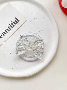 1PC Sparkling Bow Magnetic Suction Phone Airbag Bracket, Stable And Extendable Desktop Lazy Ring Buckle Bracket - Multicolor - View 17