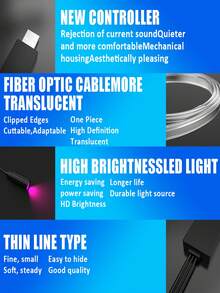 300CM/118.11inch Car Interior RGB LED Light Strip Ambient Neon Invisible Light USB Fiber Optic Atmosphere Lamp - 1PC - View 9