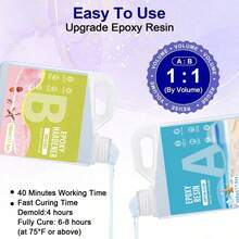 1000ml Casting Epoxy Resin, Bubble-Free And Crystal Clear Epoxy Resin Kit, Resin And Hardener With 1:1 Volume Mixing Ratio, Suitable For Jewelry Making, Handicrafts, And Arts - Multicolor - View 6