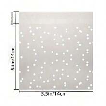 100pcs/Pack Matte Polka Dot Baking Packaging Bags, Candy & Cookie Self-Sealing Bags, White Polka Dot Design - Multicolor - View 7