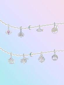 Silver-Plated Pendant With Artistic Lifestyle, Charm, Travel, Wealth And Money Motifs, Suitable For DIY Women's Jewelry - Silver - View 2