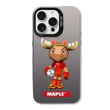 2026 World Football League Cup Mascot MAPLE Phone Case, Compatible With IPhone 17, 16, 15, 14, 13, 12, 11, XS, XR, Pro Max Plus. Essential For Football Fans. Printed Phone Case, Transparent Design, Magnetic Full-Wrap Protective Case - 黑色 - A - 查看 4