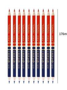120pcs Red & Blue Dual-Color Chinese Brand Pencils, Suitable For Nurses, Labs, Marking, Drawing, Woodworking - A - View 14