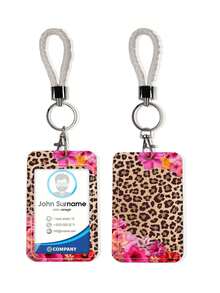 1pc ABS Leopard Print Flower Pattern Fashionable Personalized Keychain Pendant, Bag Charm, Student Bus Protector - Multicolor - View 11