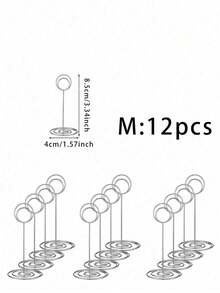 12 piezas Soportes para números de mesa, 3 tamaños 5cm/8.5cm/22cm Soportes para fotos de mesa con base antideslizante, adecuados para bodas, fiestas, mesas de comedor, marcos de fotos, notas, fiestas de cumpleaños u otros banquetes - Multicolor - Ver 15