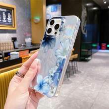 Fashionable Feather Pattern TPU Shockproof Protective Phone Case, Compatible With Apple Models, Ideal As Birthday Or Christmas Gift For Couples, Girlfriends, Daughters, Teens - فضي - مشاهدة 4